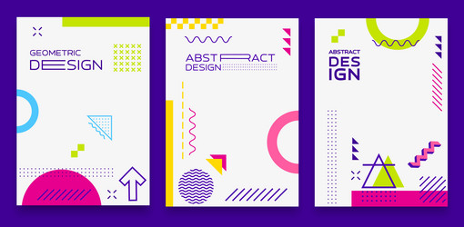 abstract modern memphis geometric pattern posters vector image