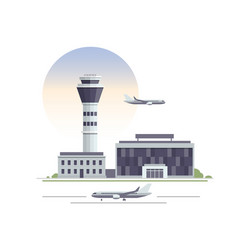 Airport control tower terminal building Royalty Free Vector