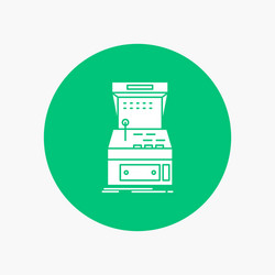 arcade console game machine play white glyph icon vector image