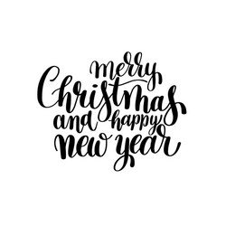 Merry Christmas & Happy New Year Calligraphy Vector Image