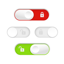 on and off toggle switch buttons material design vector image