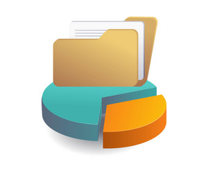 percentage analysis of data storage on server vector image