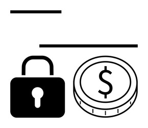 secure financial transactions concept with lock vector image