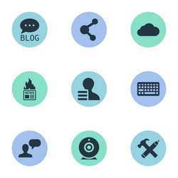 Set of simple user icons vector