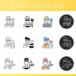 Social classification icons set vector