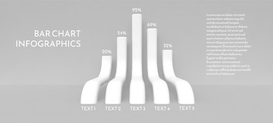 bar chart in the form of long three-dimensional vector