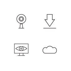 data analytics linear icons set simple outline vector image