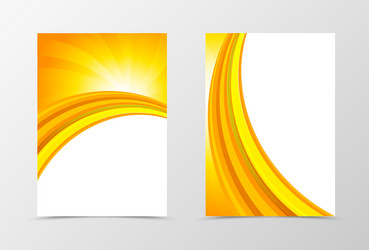 Front and back dynamic wave flyer template design vector