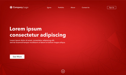 Landing page abstract background website vector