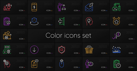 set of checklist thoughts and swipe up line icons vector image