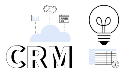 crm concept with cloud data integration vector image