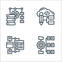 data analytics line icons linear set quality vector