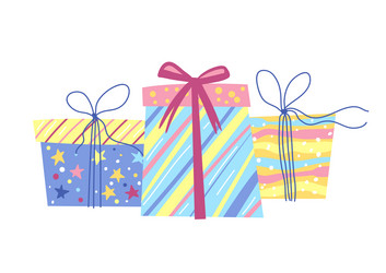 happy birthday gift boxes vector