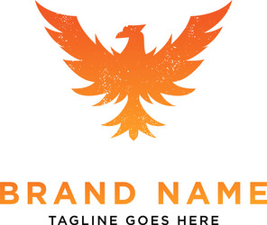 Phoenix Logo Inspiration - Flame & Wing Vector Image