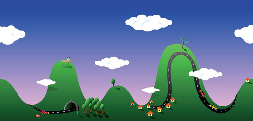 Cartoon hills vector