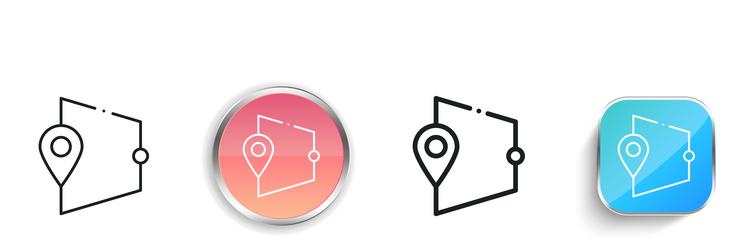 distance icon thin linear regular and button vector image