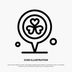 Flower location pin heart line icon vector