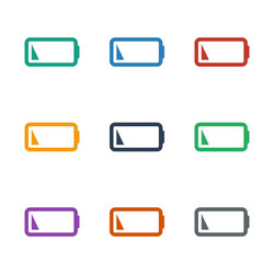 low battery icon white background vector