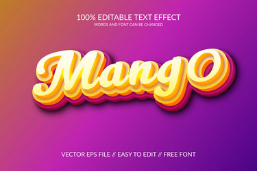mango fully editable eps 3d text effect vector image