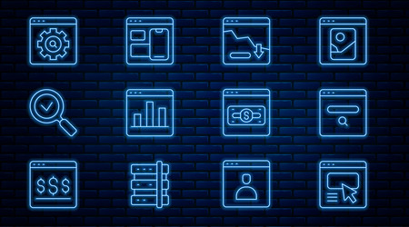 Set line ui or ux design graph chart infographic vector