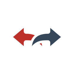 two horizontal parallel arrows separating ways vector image