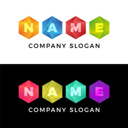 Creative four hexagon honeycomb comet logo bright vector