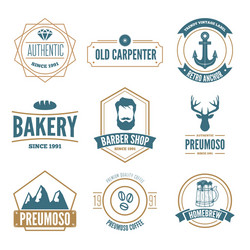 retro vintage insignias set design vector