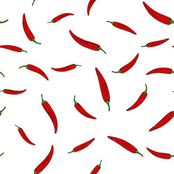 Seamless pattern with red pepper chili vector