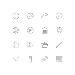 user interface simple linear icons set outlined vector image
