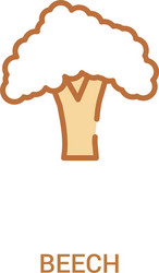 beech concept 2 colored icon simple line element vector image