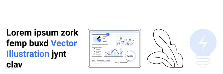 data analytics dashboard and graphs with creative vector image