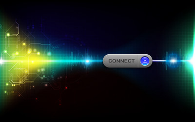 Futuristic Connect Button - Tech Network vector image