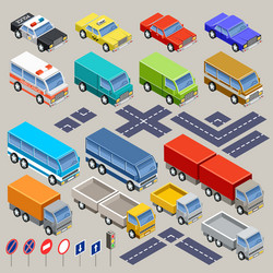 Road construction isometric composition Royalty Free Vector