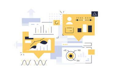 development process interface design vector image