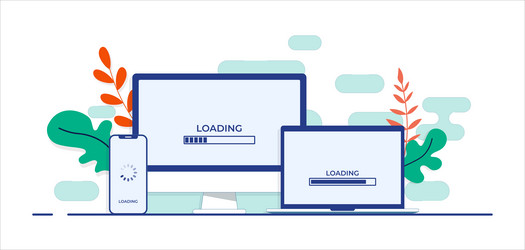 loading bar on the screen of desktop computer vector image