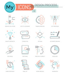 modern thin line icons set of design process vector image