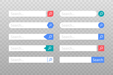set search bar element design boxes vector image