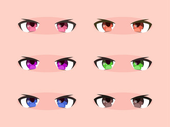 cute cool anime manga eyes vector