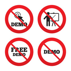 demo with cursor icon presentation billboard vector image