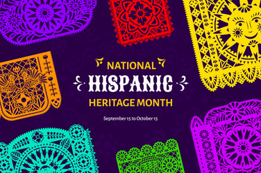 Hispanic Heritage Papel Picado Banner Vector Image
