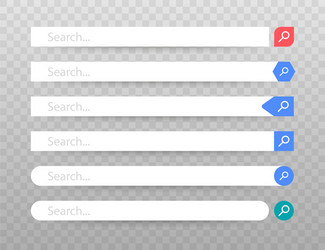 Set search bar element design boxes vector