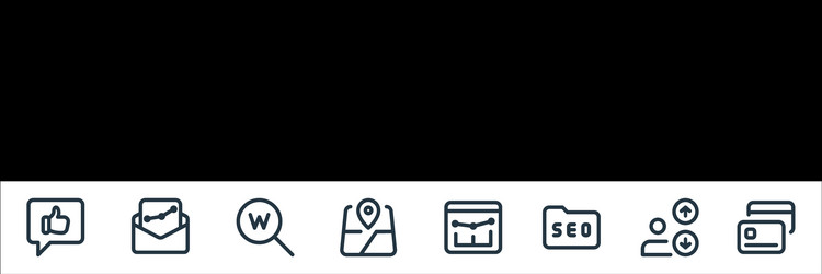 web apps seo line icons linear set quality vector image