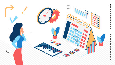 working schedule calendar project task management vector