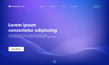 Abstract background website landing page template vector