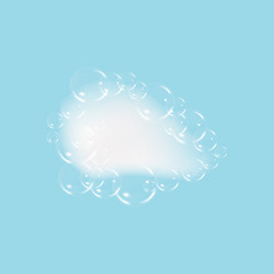 bath foam isolated on ablue background shampoo vector image