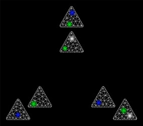 bright mesh wire frame move out triangles vector image