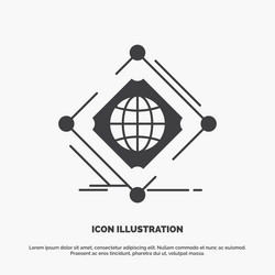 Complex global internet net web icon glyph gray vector