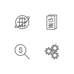 data analytics linear icons set simple outline vector image