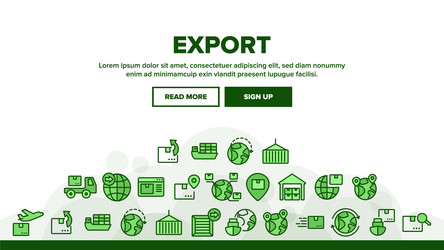 Export global logistic landing header vector