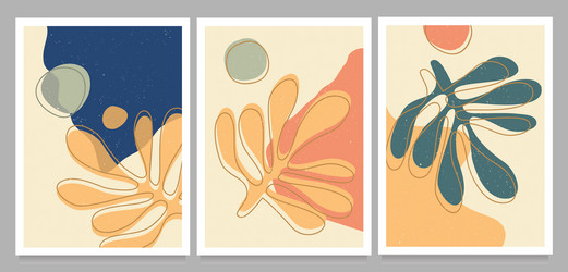 Hand drawn set matisse cutouts posters vector